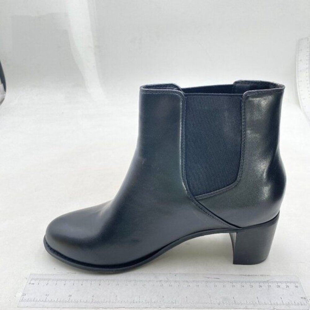 Women's Chelsea Boots Chunky Block Heel ， Ankle Booties with Elastic Sided Black